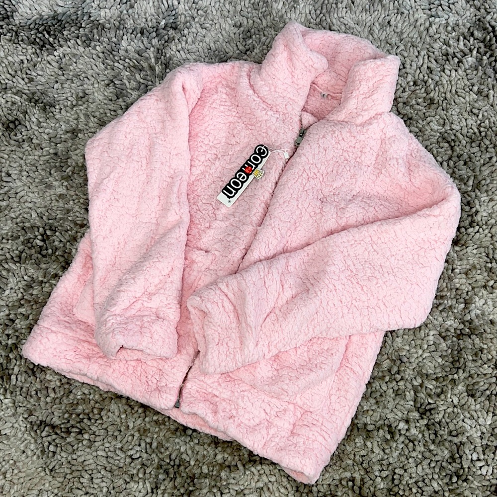 Small/New Women Faux Shearling Jacket, Casual Lapel Fleece Fuzzy Jacket Shaggy.